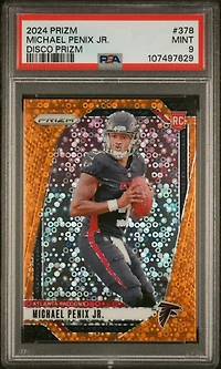 2024 Panini Prizm 378 Michael Penix Jr. Disco Prizm PSA 9