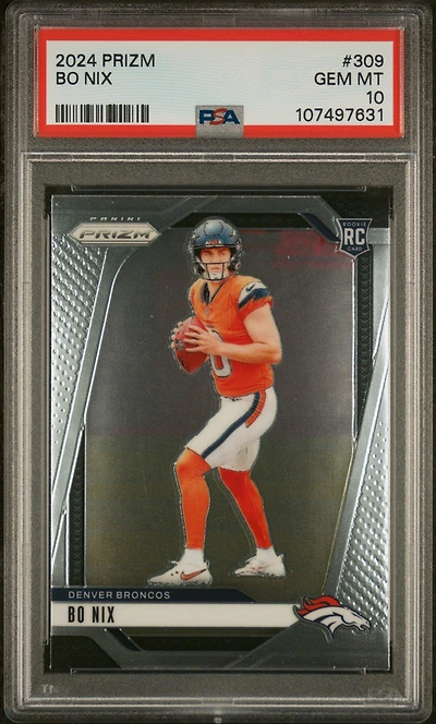 2024 Panini Prizm 309 Bo Nix PSA 10