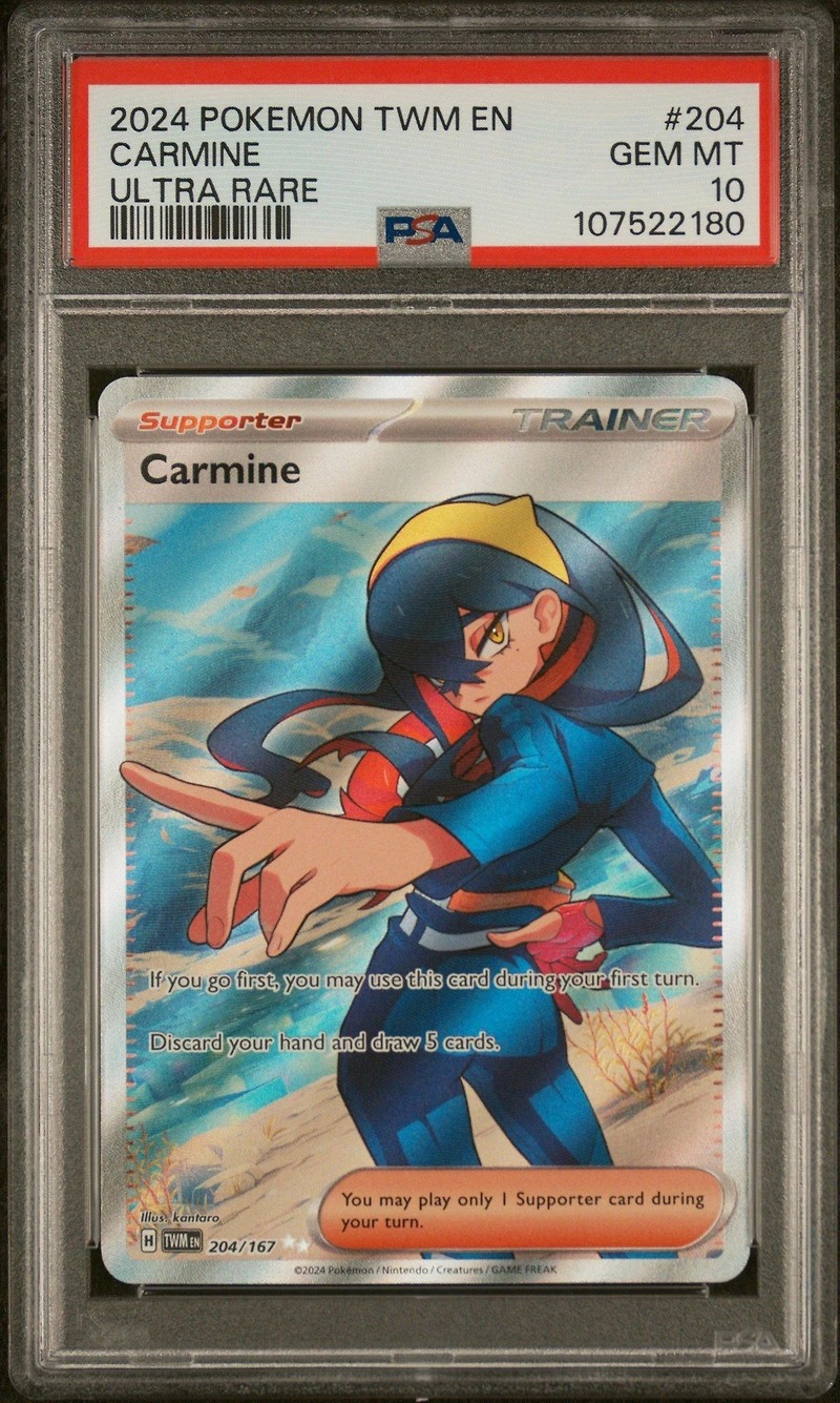 2024 Pokemon Twm En-twilight Masquerade 204 Carmine Ultra Rare PSA 10