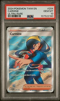 2024 Pokemon Twm En-twilight Masquerade 204 Carmine Ultra Rare PSA 10