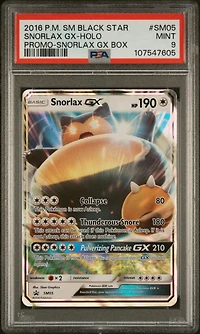 2016 Pokemon Sm Black Star Promo Sm05 Snorlax Gx-holo Snorlax Gx Box PSA 9