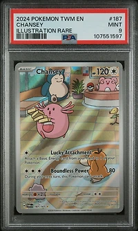 2024 Pokemon Twm En-twilight Masquerade 187 Chansey Illustration Rare PSA