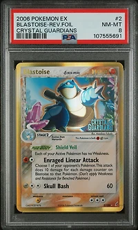 2006 Pokemon Ex Crystal Guardians 2 Blastoise-reverse Foil PSA