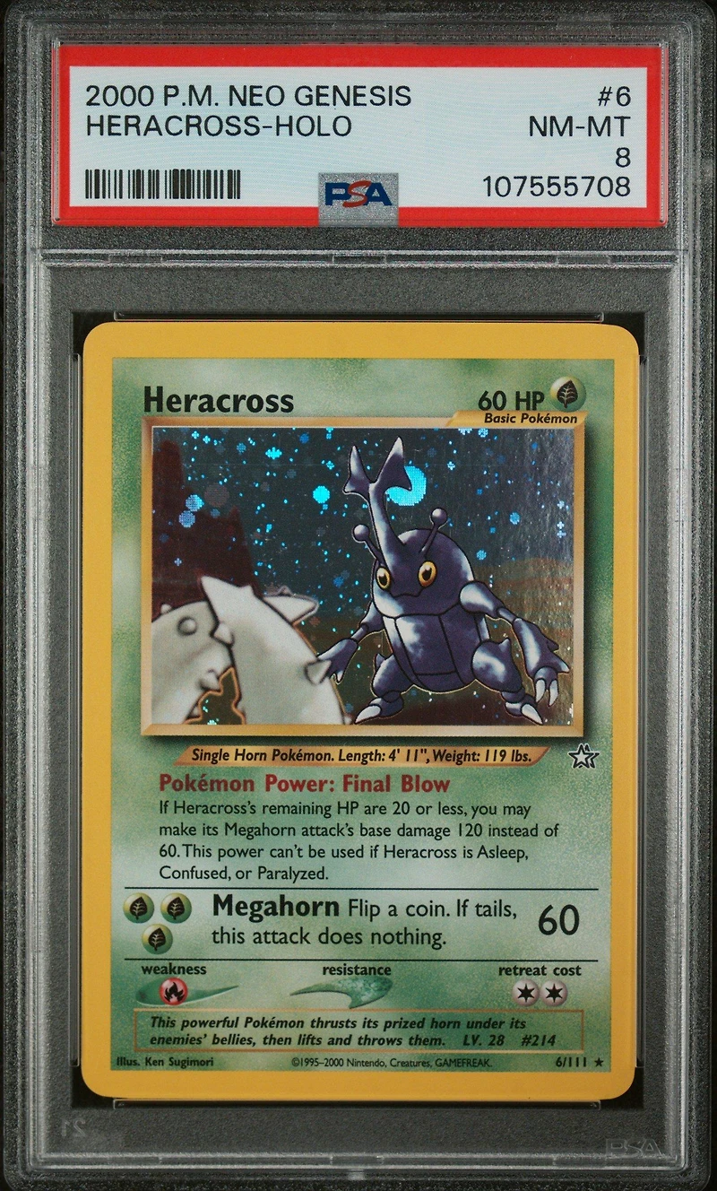 2000 Pokemon Neo Genesis 6 Heracross-holo PSA
