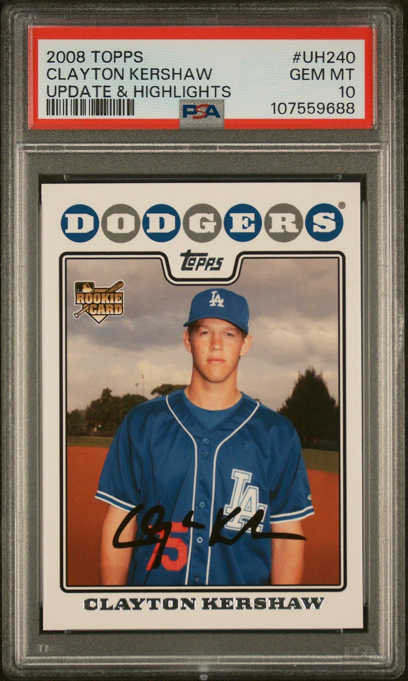 2008 Topps Update & Highlights Uh240 Clayton Kershaw PSA