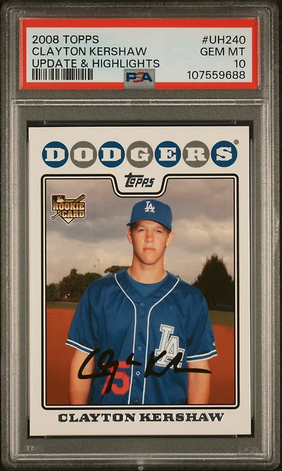 2008 Topps Update & Highlights Uh240 Clayton Kershaw PSA