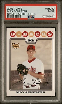 2008 Topps Update & Highlights Uh280 Max Scherzer PSA