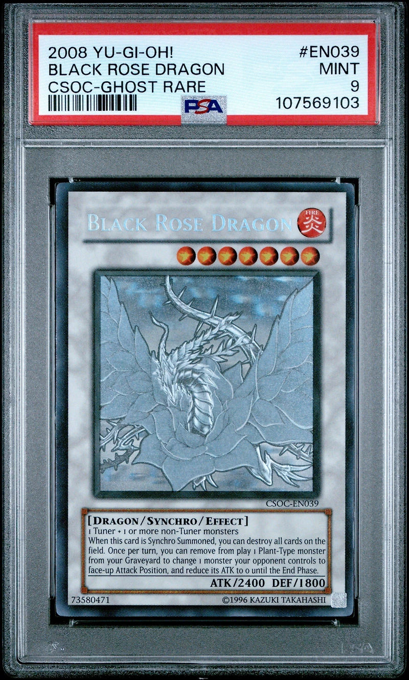 2008 Yu-gi-oh! Csoc-crossroads Of Chaos En039 Black Rose Dragon Ghost Rare PSA 9