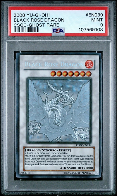 2008 Yu-gi-oh! Csoc-crossroads Of Chaos En039 Black Rose Dragon Ghost Rare PSA 9