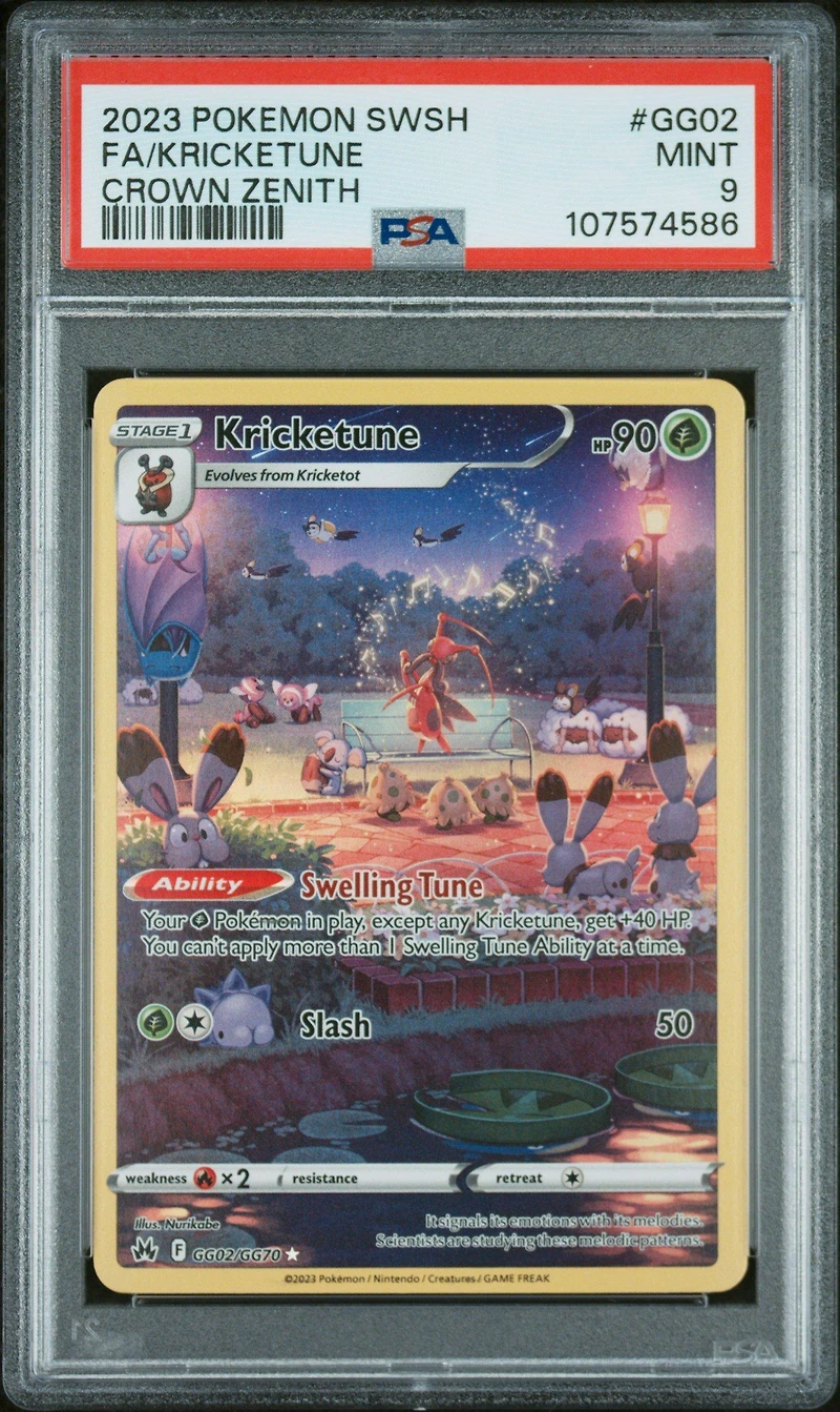 2023 Pokemon Sword And Shield Crown Zenith Gg02 Full Art/kricketune PSA