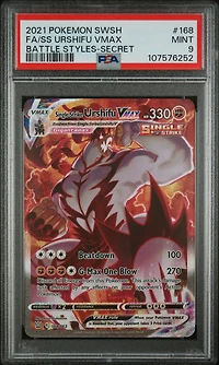 2021 Pokemon Sword & Shield Battle Styles 168 Full Art/single Strike Urshifu Vmax Secret PSA