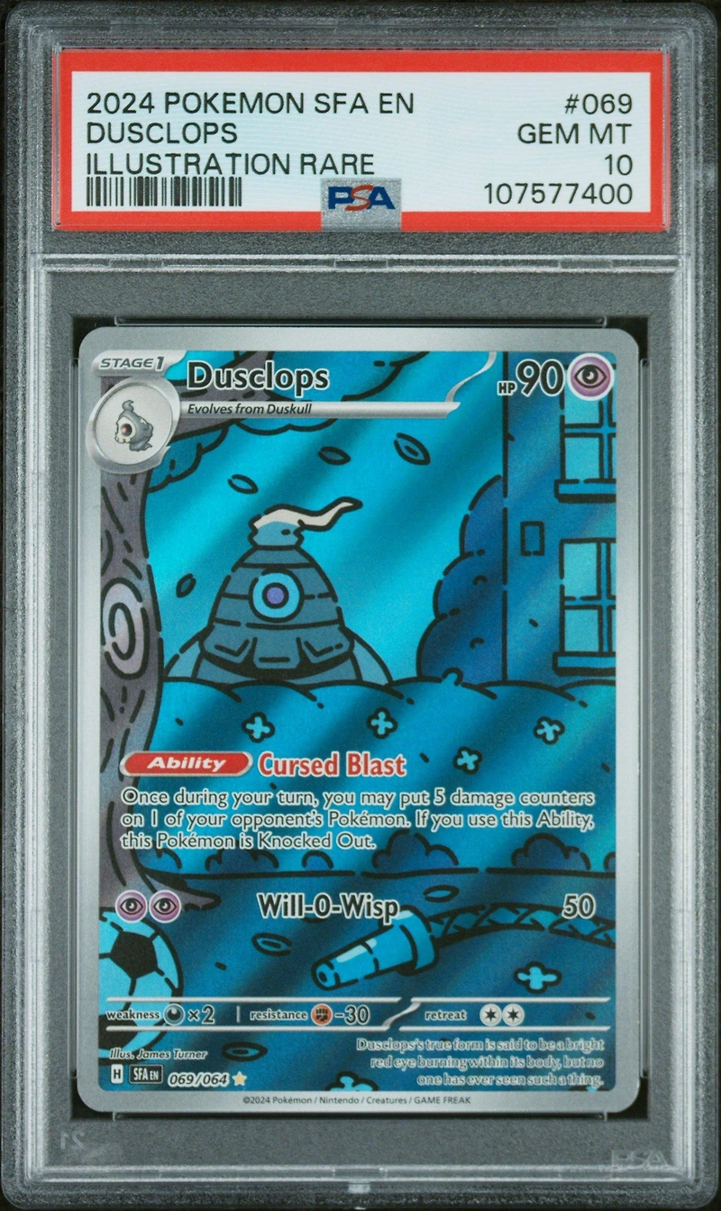 2024 Pokemon Sfa En-shrouded Fable 069 Dusclops Illustration Rare PSA