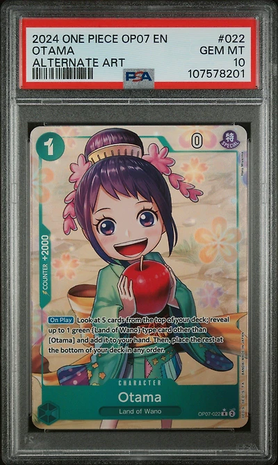 2024 One Piece Op07-500 Years In The Future 022 Otama Alternate Art PSA 10