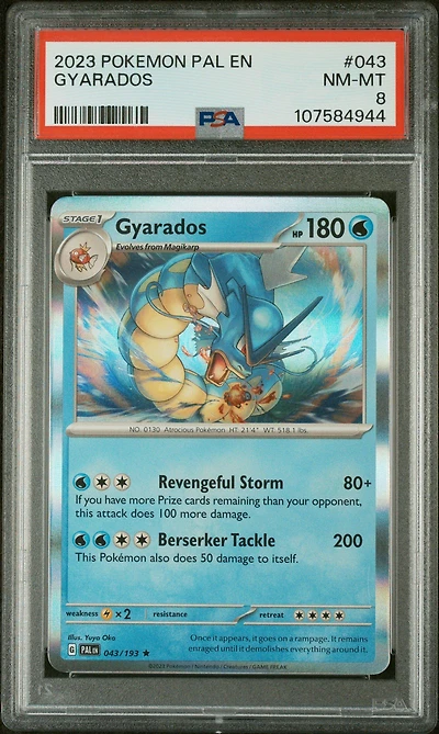 2023 Pokemon Pal En-paldea Evolved 043 Gyarados PSA 8
