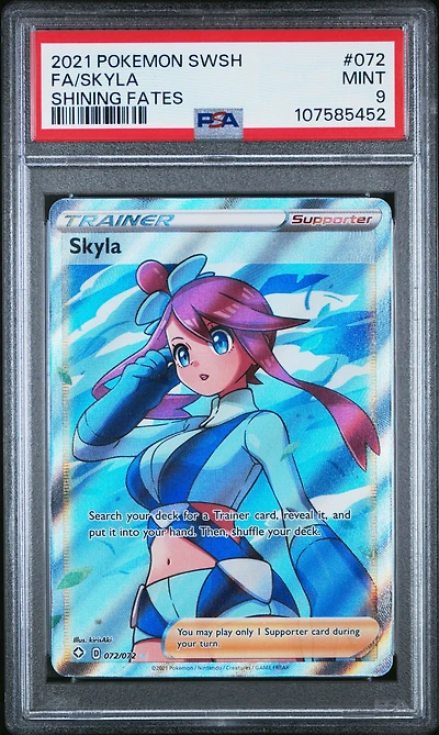 2021 Pokemon Sword & Shield Shining Fates 072 Full Art/skyla PSA