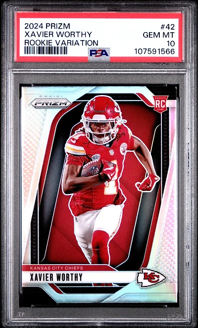 2024 Panini Prizm Rookie Variation 42 Xavier Worthy PSA 10