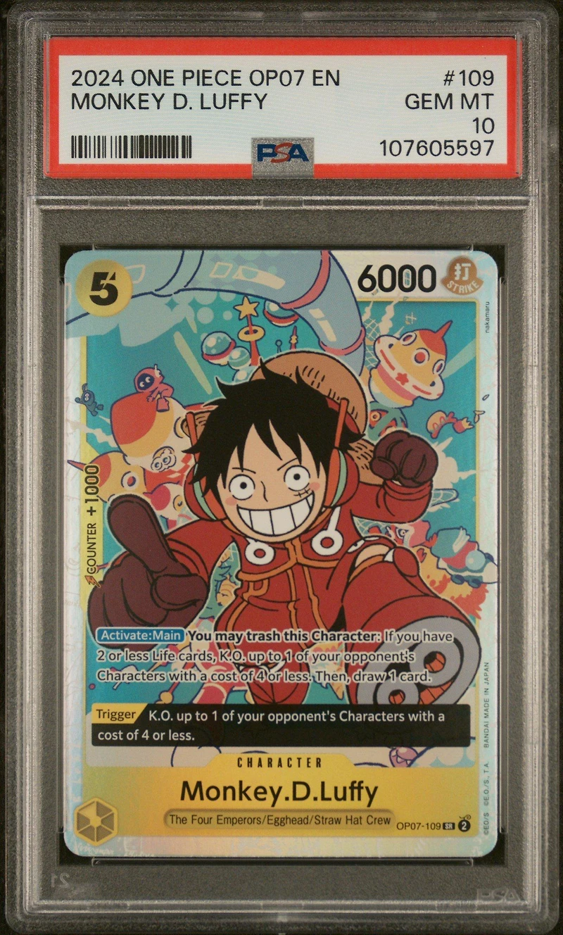 2024 One Piece Op07-500 Years In The Future 109 Monkey D. Luffy PSA 10