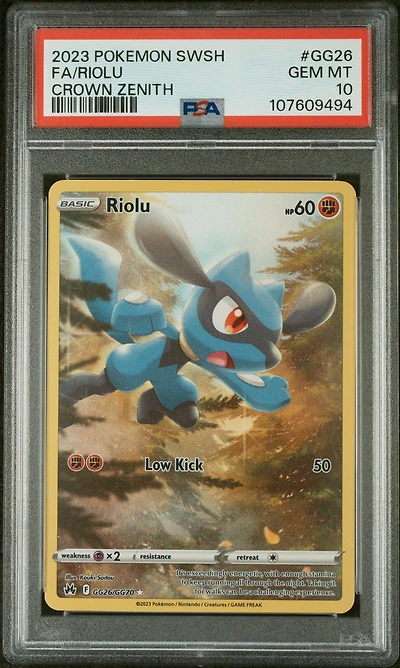 2023 Pokemon Sword And Shield Crown Zenith Gg26 Full Art/riolu PSA