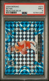 2024 Panini Mosaic 271 Bo Nix Reactive Blue PSA 9