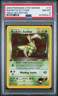 2000 Pokemon Gym Heroes 13 Rocket's Scyther Holo-1st Edition PSA