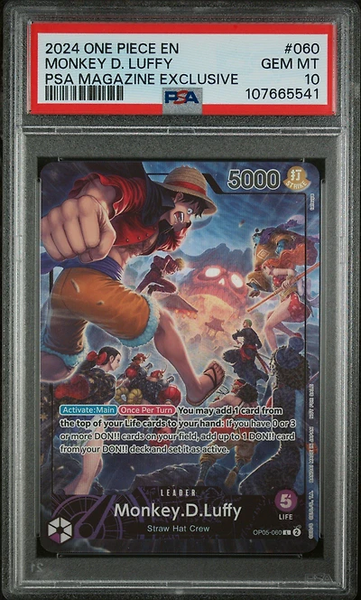 2024 One Piece Promos 060 Monkey D. Luffy Psa Magazine Exclusive PSA 10