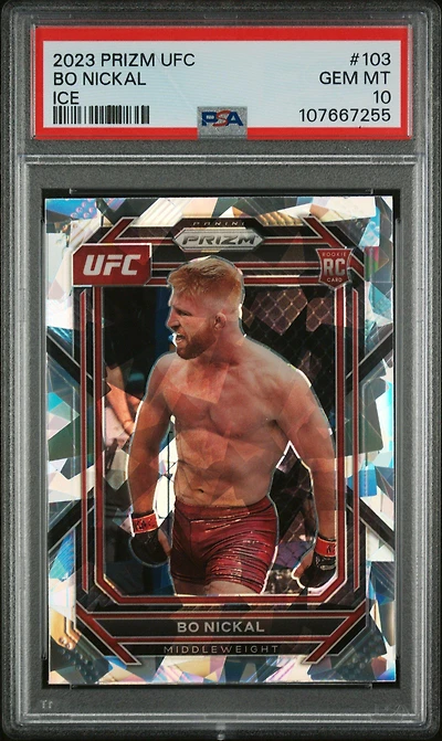 2023 Panini Prizm Ufc 103 Bo Nickal Ice PSA 10