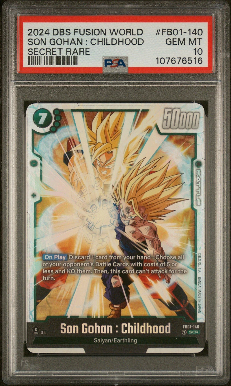 2024 Dragon Ball Super Card Game Fusion World Awakened Pulse Fb01-140 Son Gohan : Childhood Secret Rare PSA 10