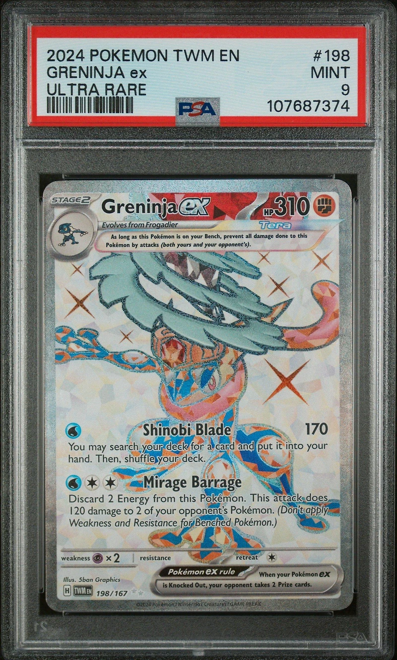 2024 Pokemon Twm En-twilight Masquerade 198 Greninja Ex Ultra Rare PSA