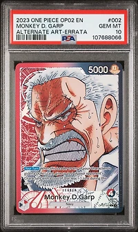 2023 One Piece Op02-paramount War 002 Monkey D. Garp Alternate Art-errata PSA 10