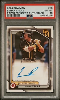 2024 Bowman Paper Prospect Autographs Es Ethan Salas PSA 10