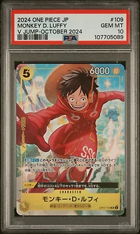 2024 One Piece Japanese Promos 109 Monkey D. Luffy V Jump-october 2024 PSA 10