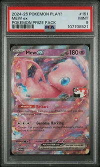 2024-2025 Pokemon Play! Pokemon Prize Pack 151 Mew Ex PSA 9