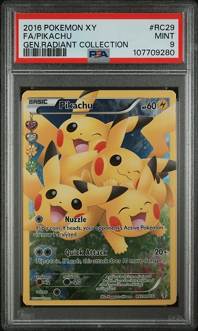 2016 Pokemon Xy Generations Radiant Collection Rc29 Full Art/pikachu PSA