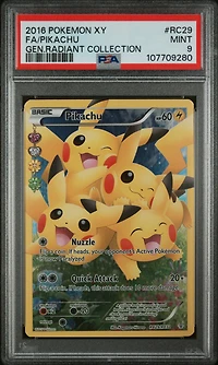 2016 Pokemon Xy Generations Radiant Collection Rc29 Full Art/pikachu PSA