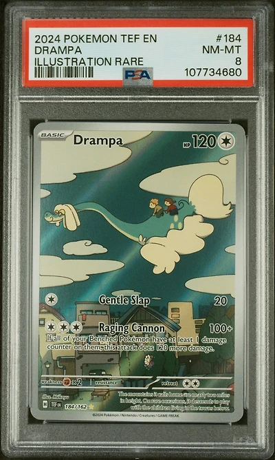 2024 Pokemon Tef En-temporal Forces 184 Drampa Illustration Rare PSA