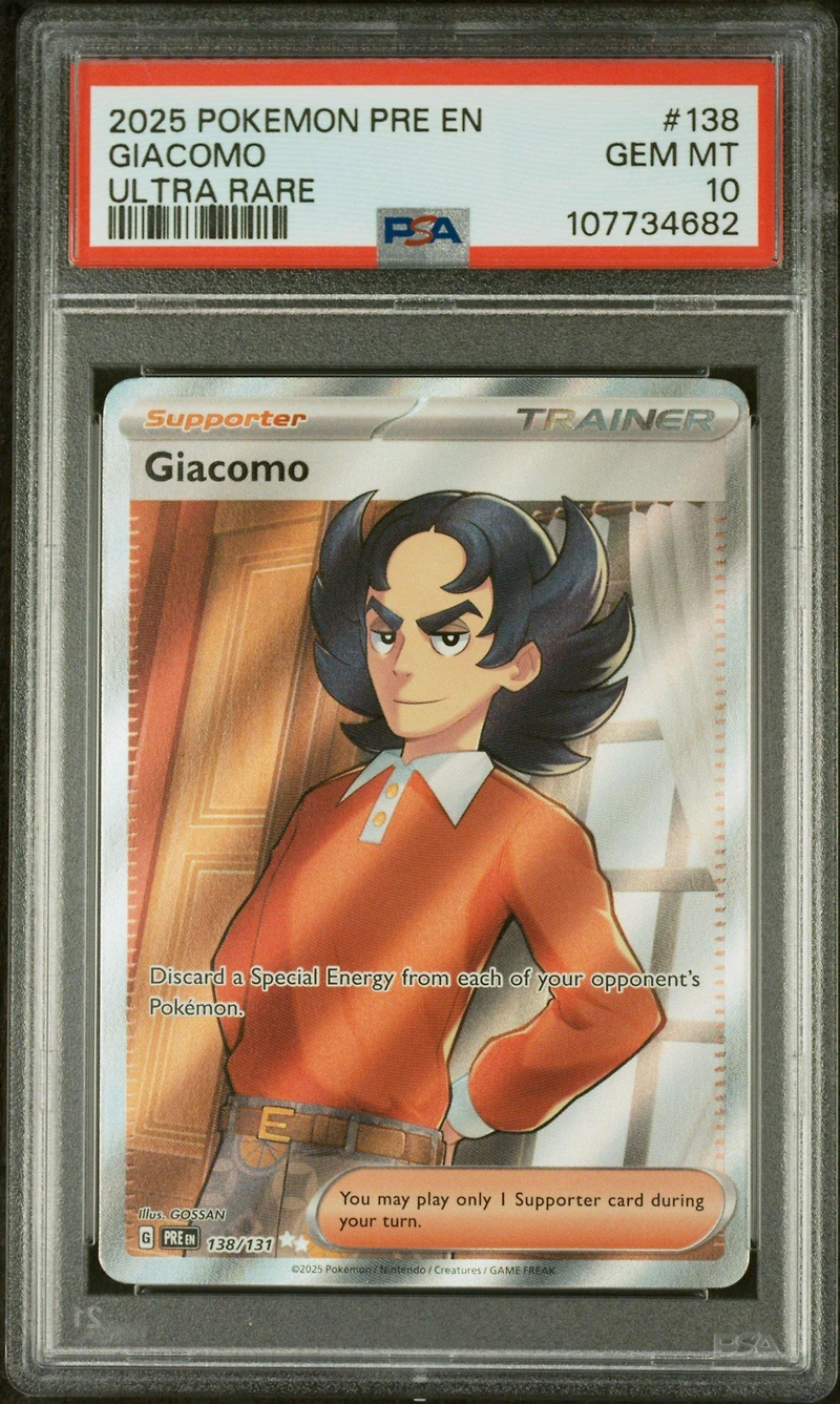 2025 Pokemon Pre En-prismatic Evolutions 138 Giacomo Ultra Rare PSA 10