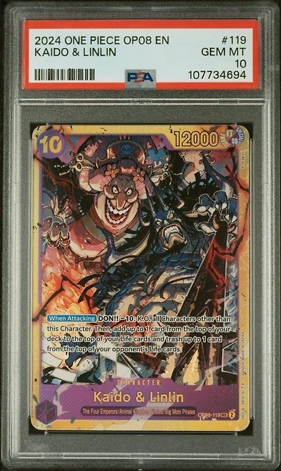 2024 One Piece Op08-two Legends 119 Kaido & Linlin PSA 10