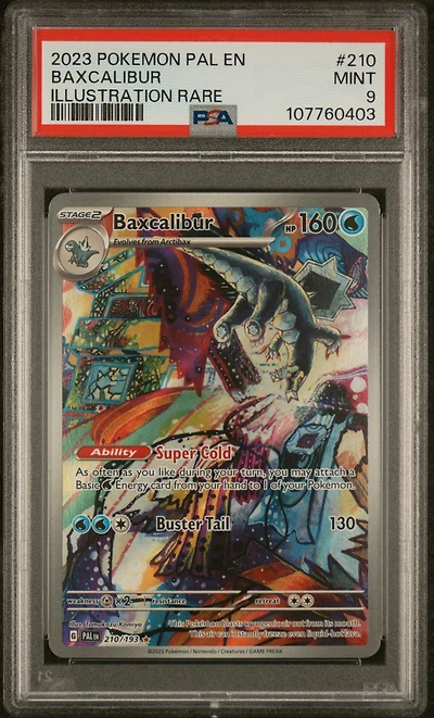 2023 Pokemon Pal En-paldea Evolved 210 Baxcalibur Illustration Rare PSA