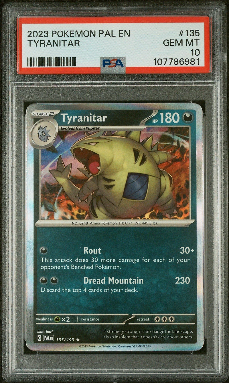 2023 Pokemon Pal En-paldea Evolved 135 Tyranitar PSA 10