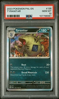 2023 Pokemon Pal En-paldea Evolved 135 Tyranitar PSA 10