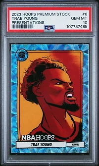 2023 Panini Hoops Premium Stock Presentations 8 Trae Young PSA 10