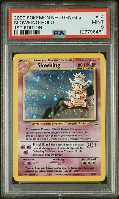 2000 Pokemon Neo Genesis 1st Edition 14 Slowking-holo PSA