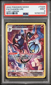 2022 Pokemon Sword & Shield Lost Origin Tg04 Full Art/chandelure PSA 9