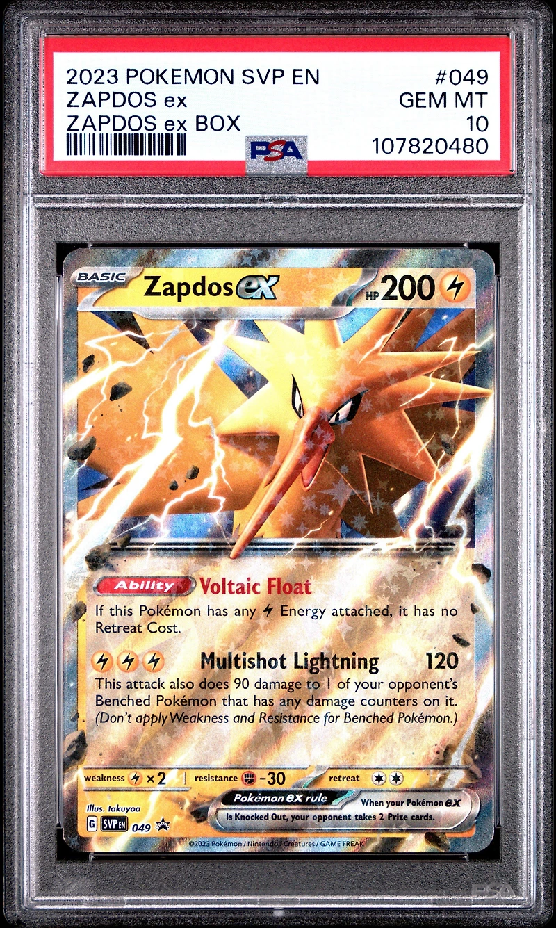 2023 Pokemon Svp En-sv Black Star Promo 049 Zapdos Ex Zapdos Ex Box PSA