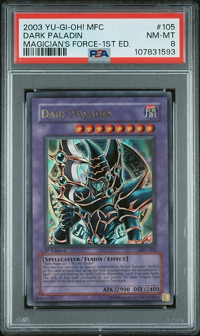 2003 Yu-gi-oh! Mfc-magician's Force 105 Dark Paladin 1st Edition PSA