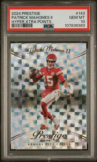 2024 Panini Prestige 143 Patrick Mahomes Ii Hyper Xtra Points PSA 10