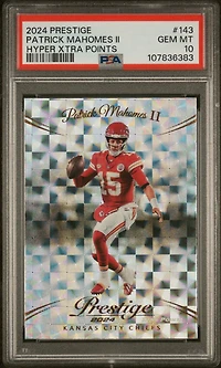 2024 Panini Prestige 143 Patrick Mahomes Ii Hyper Xtra Points PSA 10