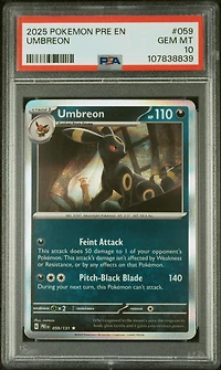 2025 Pokemon Pre En-prismatic Evolutions 059 Umbreon PSA
