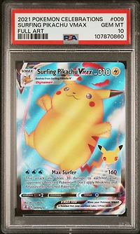 2021 Pokemon Celebrations 009 Full Art/surfing Pikachu Vmax PSA