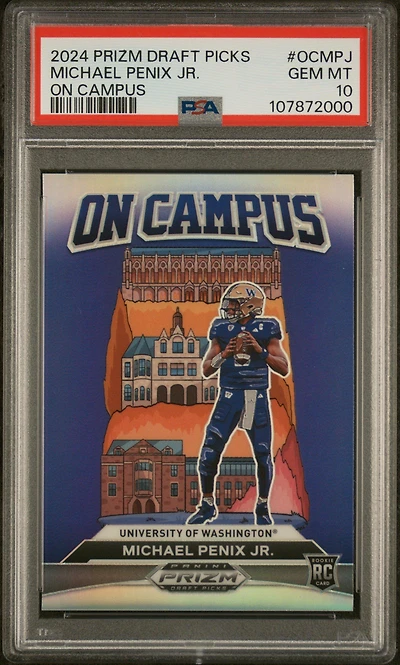 2024 Panini Prizm Draft Picks On Campus Ocmpj Michael Penix Jr. PSA 10